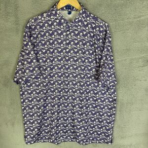 Stitch Shirt Mens L Purple Camo Polo‎ Performance Stretch Golf Short Sleeve